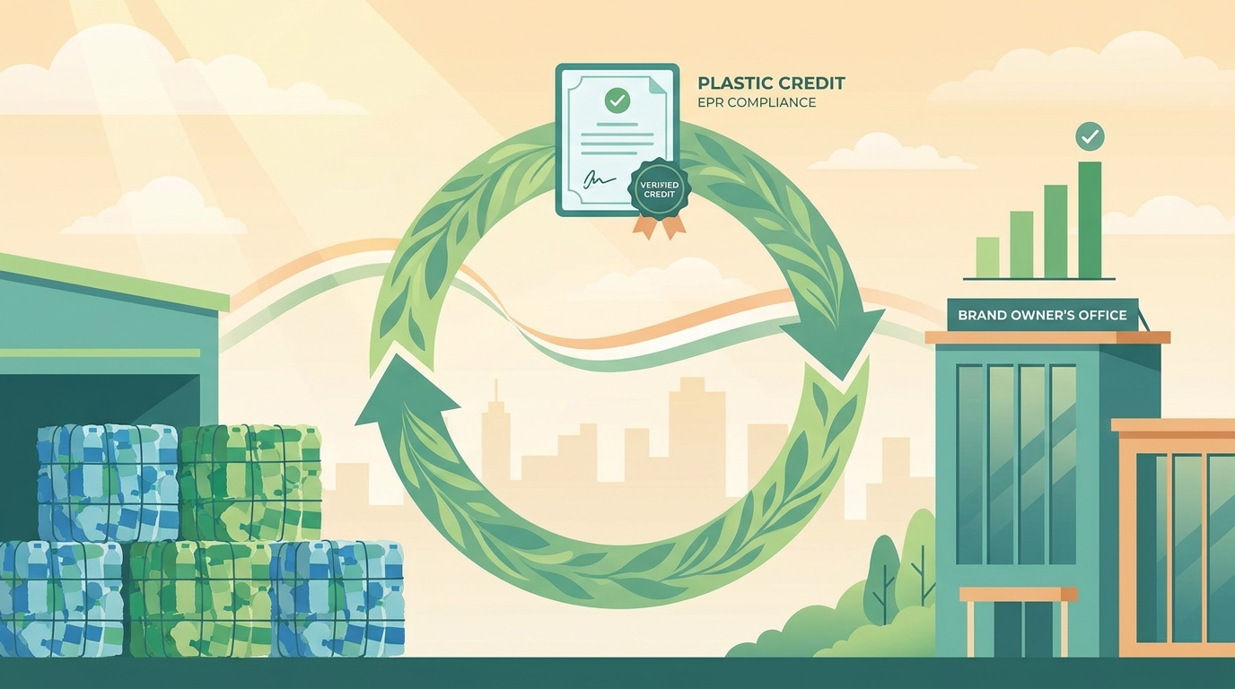Plastic credits and EPR compliance flow between recycler and brand owner in India